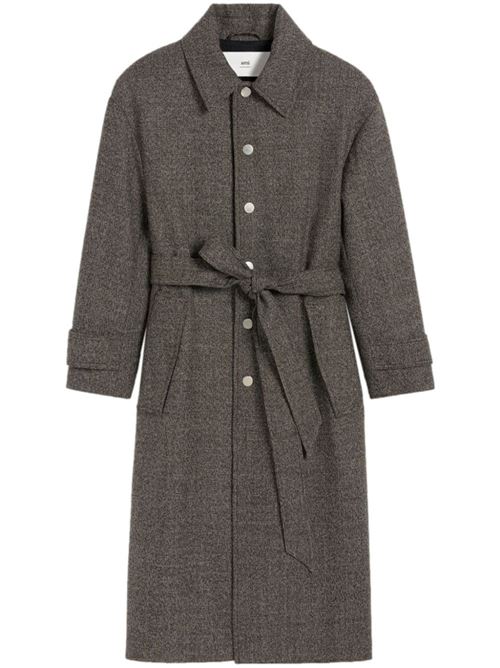 Single breasted coat with belt AMI PARIS | HCO414WV00562004